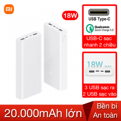 Pin sạc dự phòng 20000mAh Gen3 Xiaomi sạc nhanh 18W