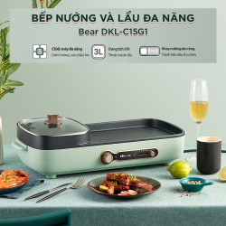 Nồi lẩu nướng 2 ngăn đa năng Bear DKL-C15G1