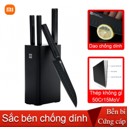 Bộ Dao Bằng Thép kèm chân đế cao cấp Huohou HU0076