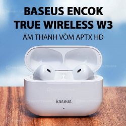 Tai nghe Bluetooth Baseus Encok W3 TWS (Bluetooth 5.0, Noise reduction, True Wireless Earbuds)