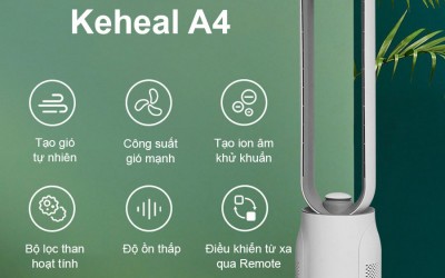 Những ưu điểm vượt trội mà bạn nên lựa chọn sản phẩm Quạt Không Cánh Keheal A4, Tạo ION Âm ?